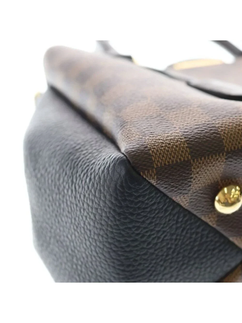 Louis Vuitton Damier Brittany 2-Way Shoulder Bag Brown Black Noir Leather Gold